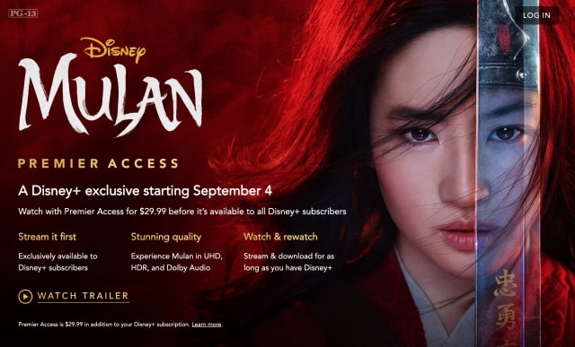 Disney Will Offer &#039;Mulan&#039; as $29.99 In-App Purchase Starting September 4