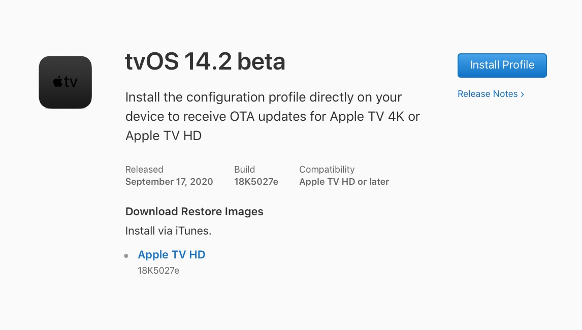 Apple Seeds tvOS 14.2 Beta to Developers [Download]