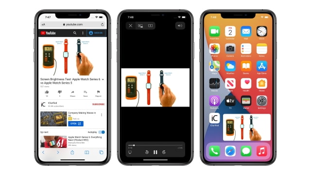 YouTube Now Works With iOS 14 Picture in Picture Via Safari