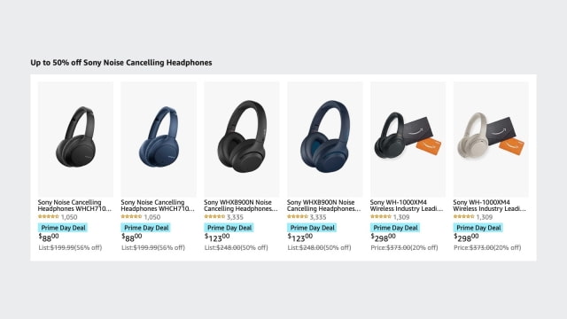 Up to 50% off Sony Noise Cancelling Headphones [Prime Day Deal]