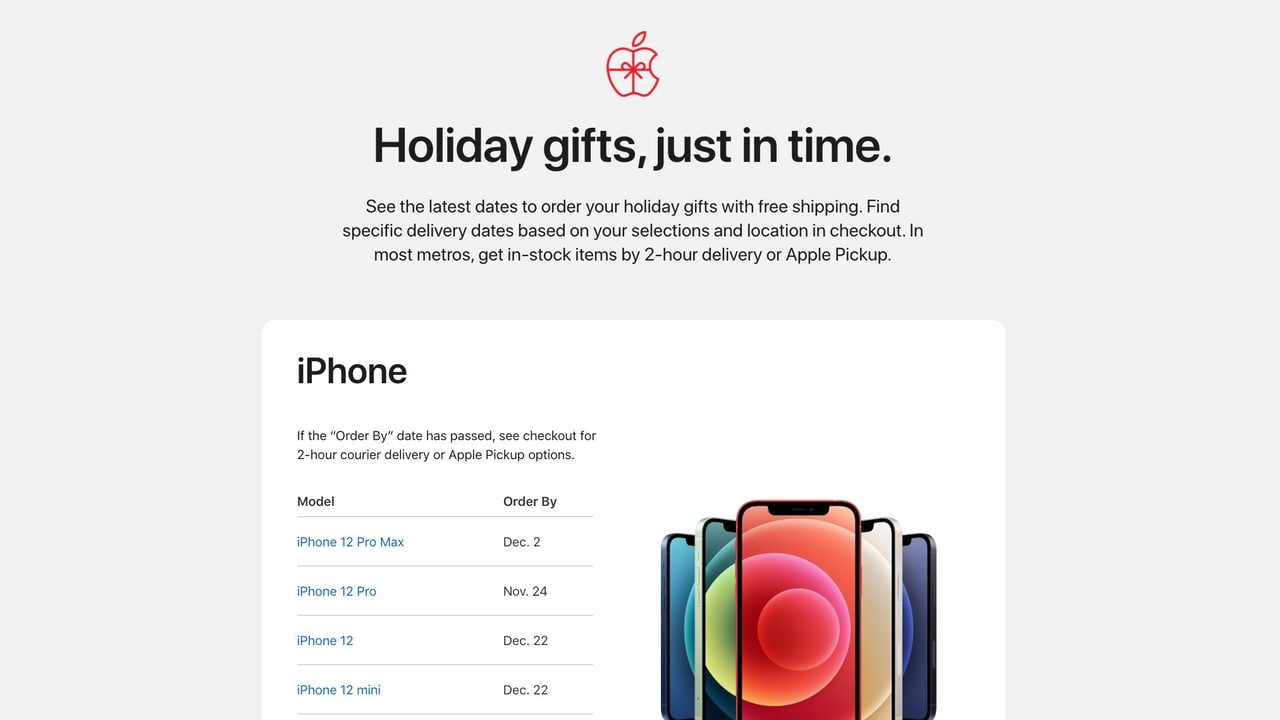 Apple Announces Holiday Shipping Deadlines For Online Purchases Iclarified Through december 24 at 4:00 p.m. apple announces holiday shipping
