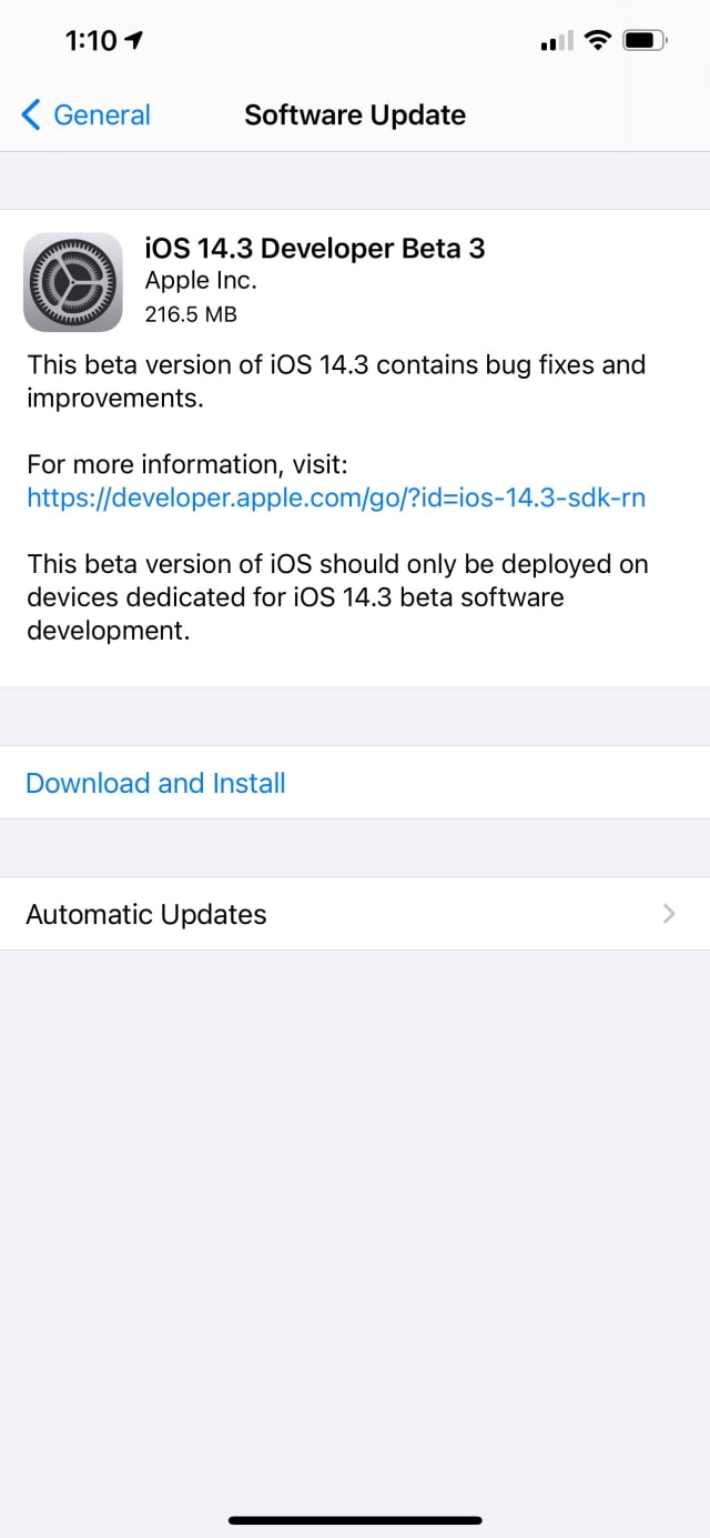 Apple Releases iOS 14.3 Beta 3 and iPadOS 14.3 Beta 3 [Download]