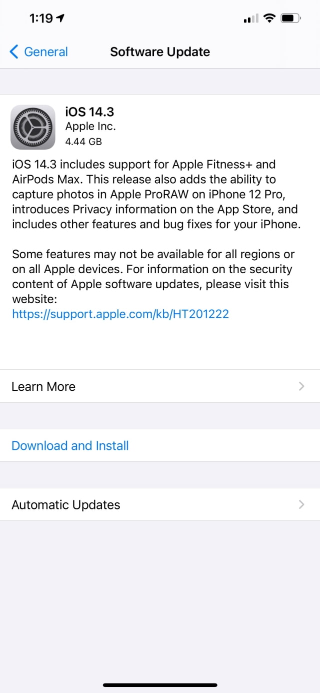 Apple Releases iOS 14.3 RC and iPadOS 14.3 RC With Support for Apple Fitness+, AirPods Max, Apple ProRAW [Download]