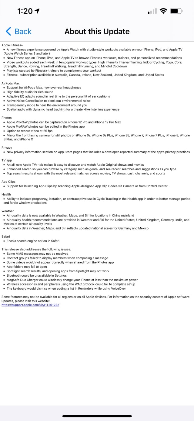 Apple Releases iOS 14.3 RC and iPadOS 14.3 RC With Support for Apple Fitness+, AirPods Max, Apple ProRAW [Download]