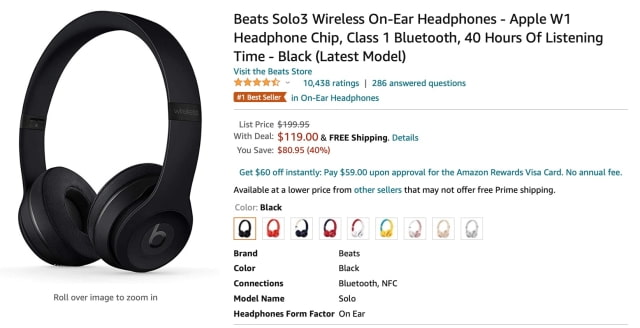 Apple Beats Solo3 Wireless Headphones On Sale for 40% Off [Deal]