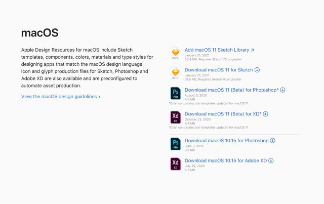 Apple Posts macOS Big Sur Design Resources [Download]