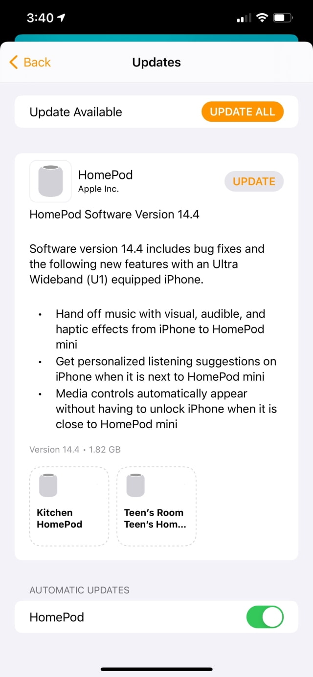 Apple Releases HomePod Software Version 14.4 With New U1 Features for HomePod Mini