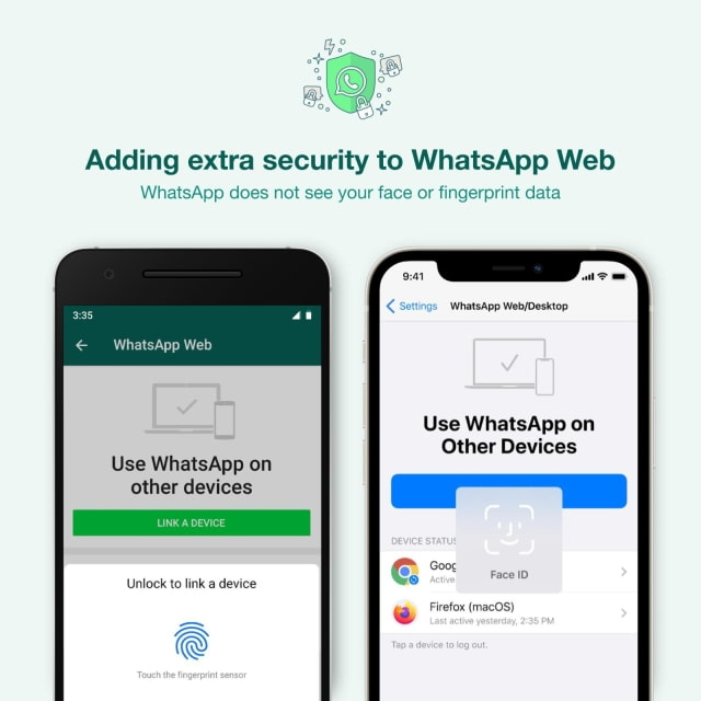 WhatsApp Adds Face ID or Touch ID Authentication When Linking to Desktop