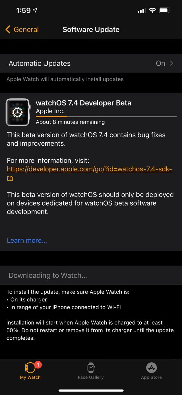 Apple Seeds watchOS 7.4 Beta 1 to Developers [Download]