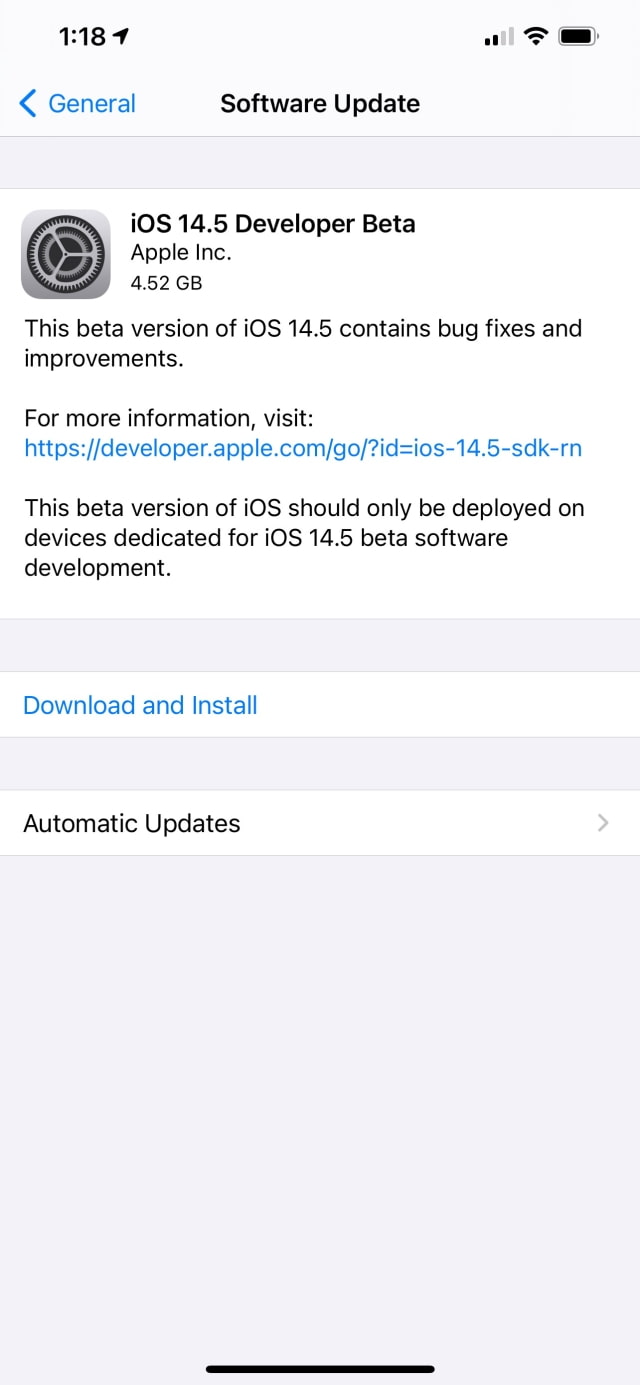 Apple Releases Updated Build of iOS 14.5 Beta 1 and iPadOS 14.5 Beta 1 [Download]