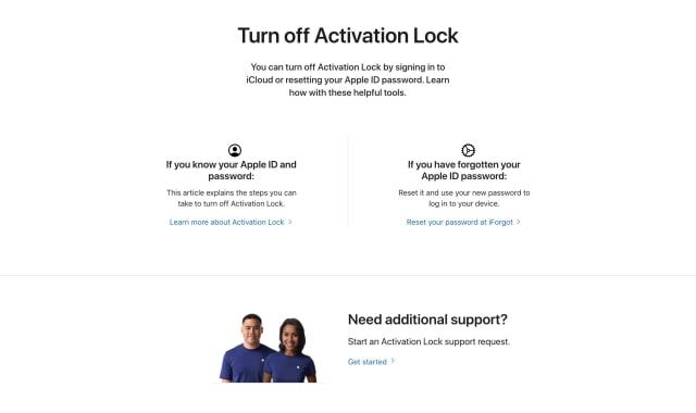 Apple Now Has a Dedicated Page to Help Users Turn Off Activation Lock