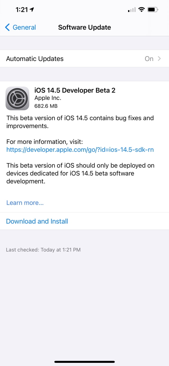 Apple Releases iOS 14.5 Beta 2 and iPadOS 14.5 Beta 2 [Download]