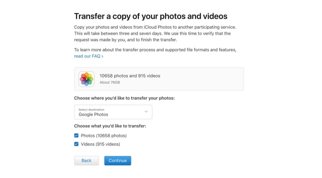 Apple Launches Service to Transfer Your iCloud Photos to Google Photos