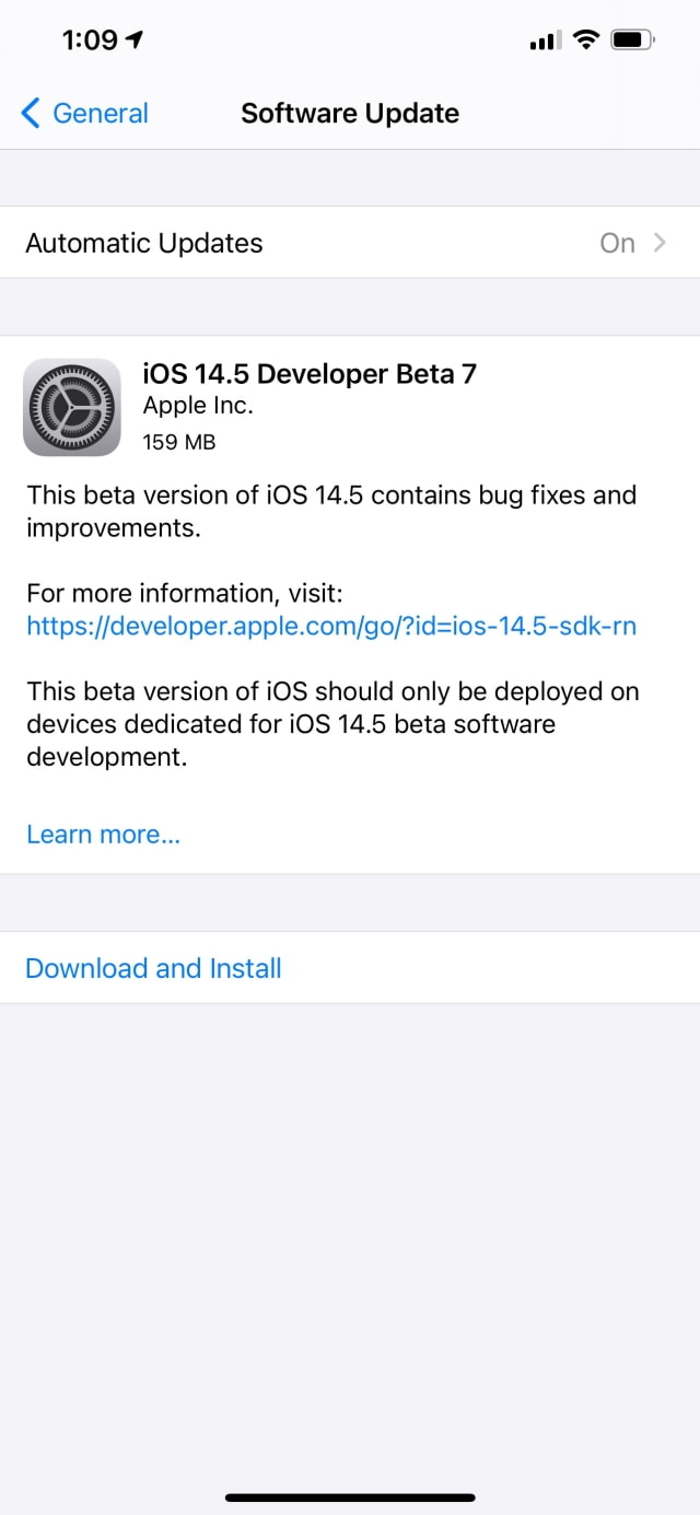 Apple Releases iOS 14.5 Beta 7 and iPadOS 14.5 Beta 7 [Download]