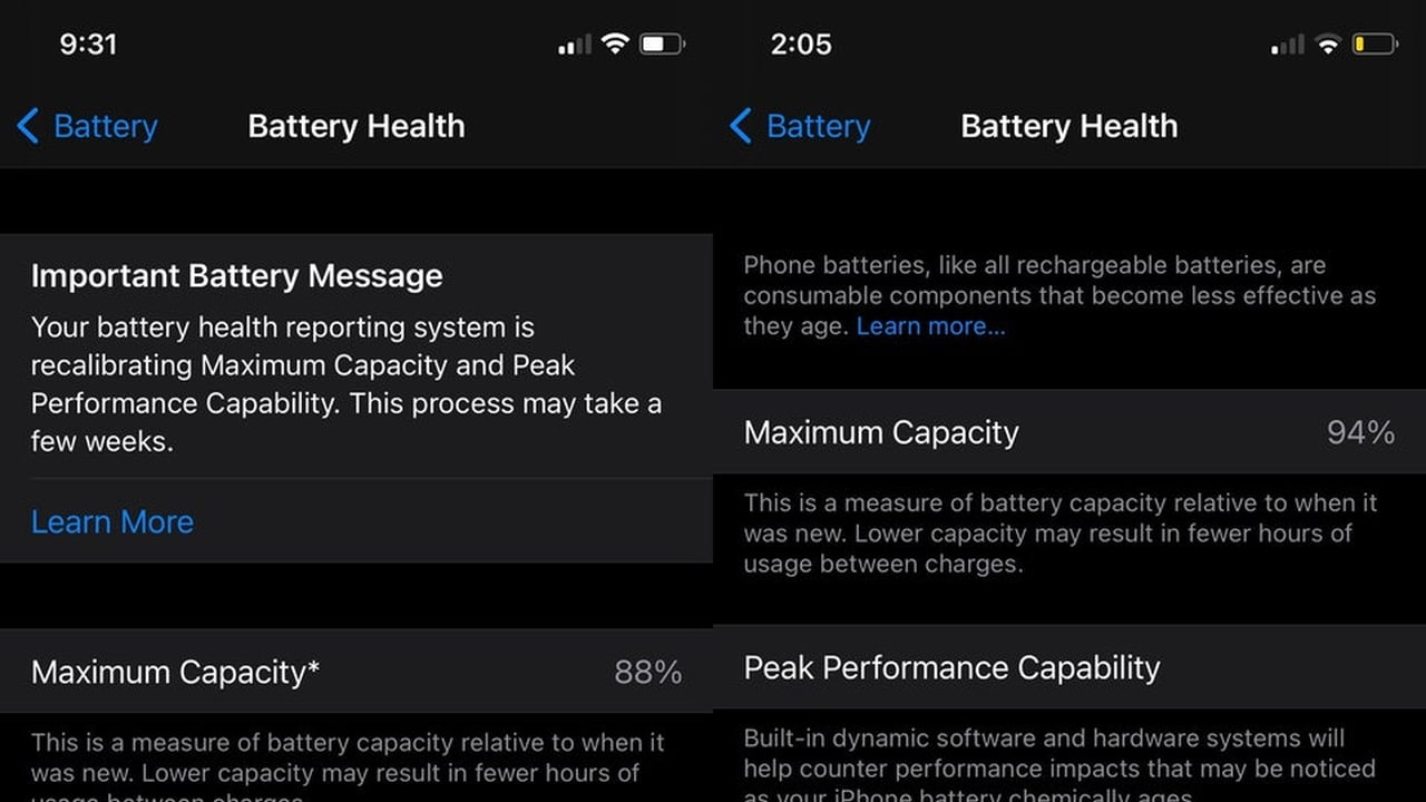Ios 14 5 Battery Health Recalibration Boosts Health Percentages For Some Users But Drops It For Others Iclarified