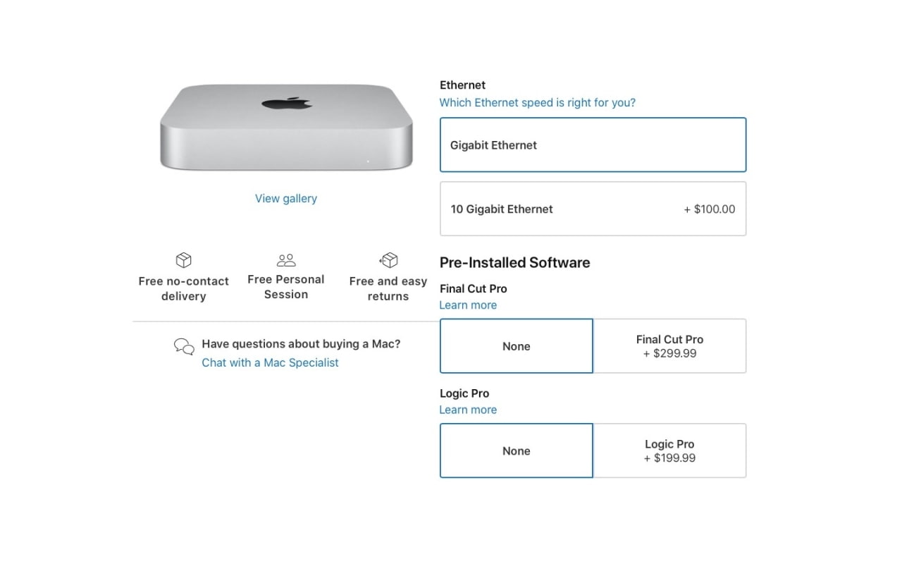 You Can Now Configure the M1 Mac Mini With 10 Gigabit iClarified