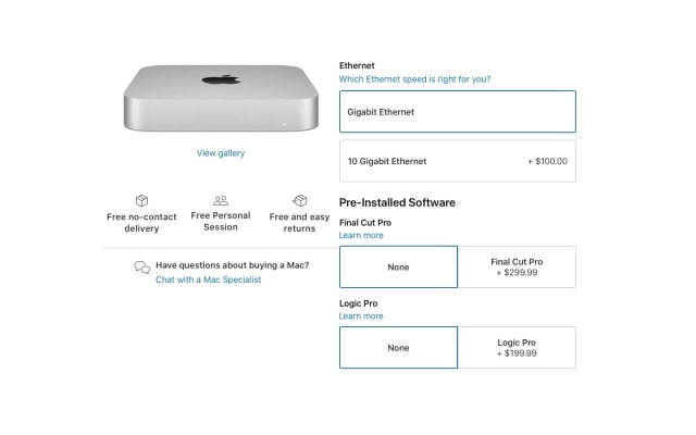 You Can Now Configure the M1 Mac Mini With 10 Gigabit Ethernet