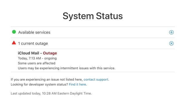iCloud Mail is Down for Some Users