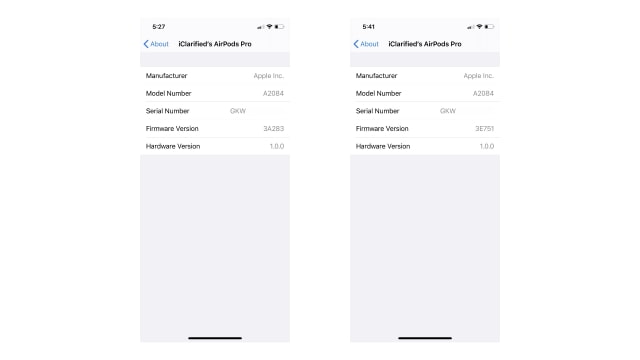 Apple Releases Firmware Update for AirPods Pro and AirPods 2