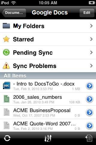 Documents To Go Premium Adds Google Docs Support