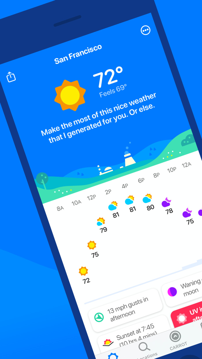 CARROT Weather App Gets New Layout Screen, Maps Section, Tide Data, More