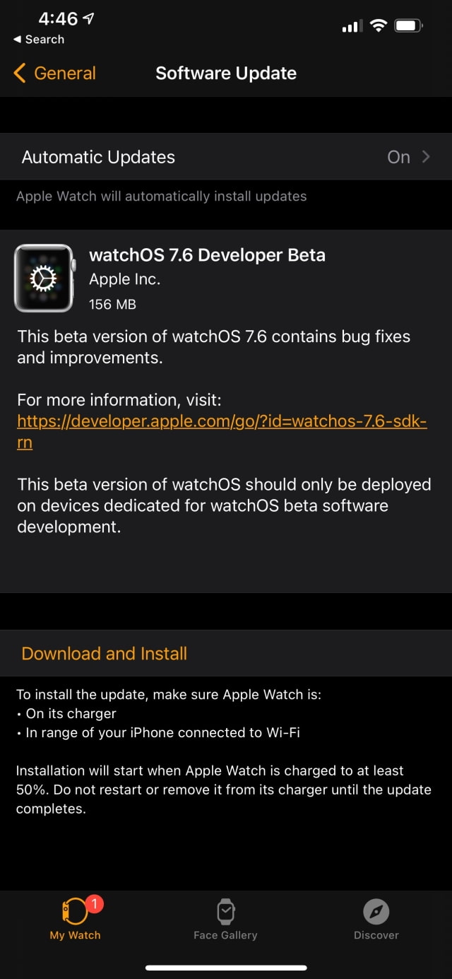 Apple Seeds watchOS 7.6 Beta to Developers [Download]