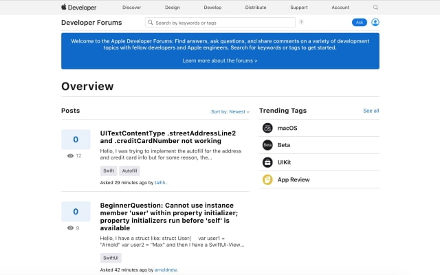 Apple Developer Forums Get New Features