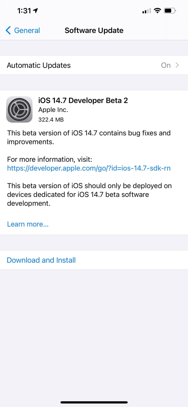 Apple Releases iOS 14.7 Beta 2 and iPadOS 14.7 Beta 2 [Download]