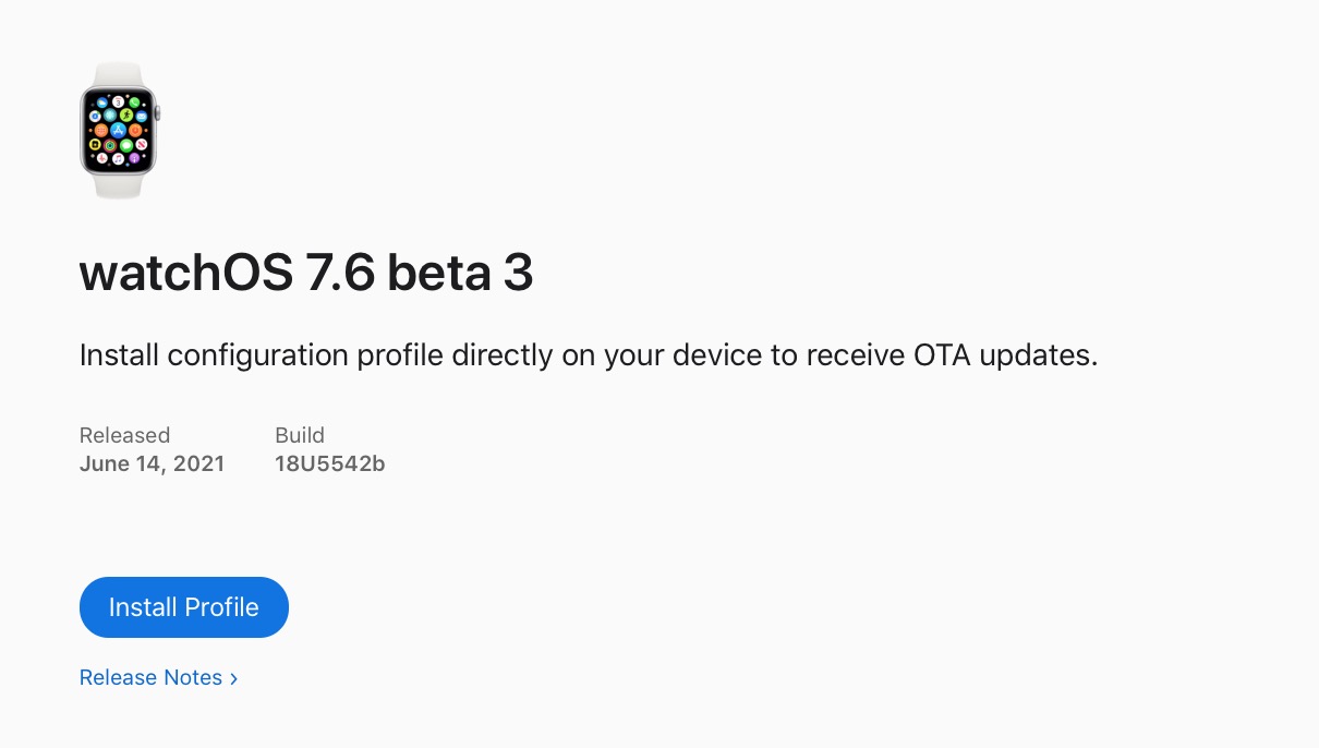 Apple Seeds watchOS 7.6 Beta 3 to Developers [Download]