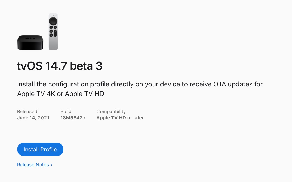 Apple Seeds tvOS 14.7 Beta 3 to Developers [Download]
