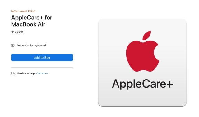 Apple Lowers Price of AppleCare+ for New M1 MacBook Air and M1 MacBook Pro