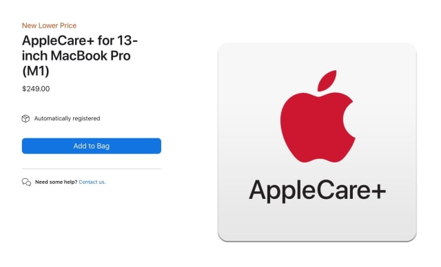 Apple Lowers Price of AppleCare+ for New M1 MacBook Air and M1 MacBook Pro