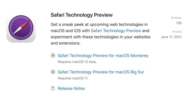 Apple Releases Safari Technology Preview 126 With New Safari 15 Features [Download]