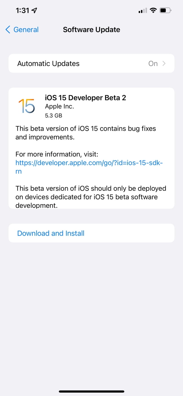 Apple Seeds New Build of iOS 15 Beta 2 and iPadOS 15 Beta 2 [Download]