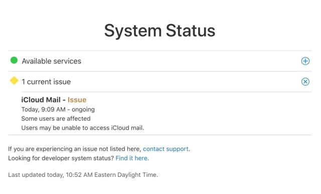 iCloud Mail is Down for Some Users