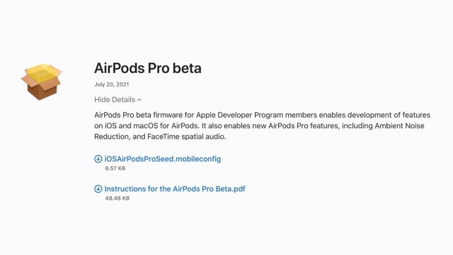Apple Releases AirPods Pro Beta Firmware to Developers [Download]