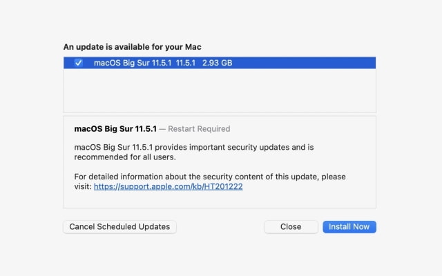 Apple Releases macOS Big Sur 11.5.1 [Download]