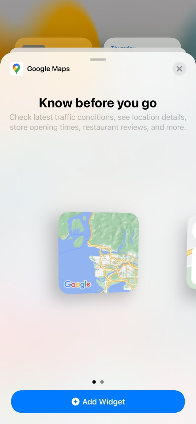 Google Maps for iOS Adds Support for Home Screen Widgets