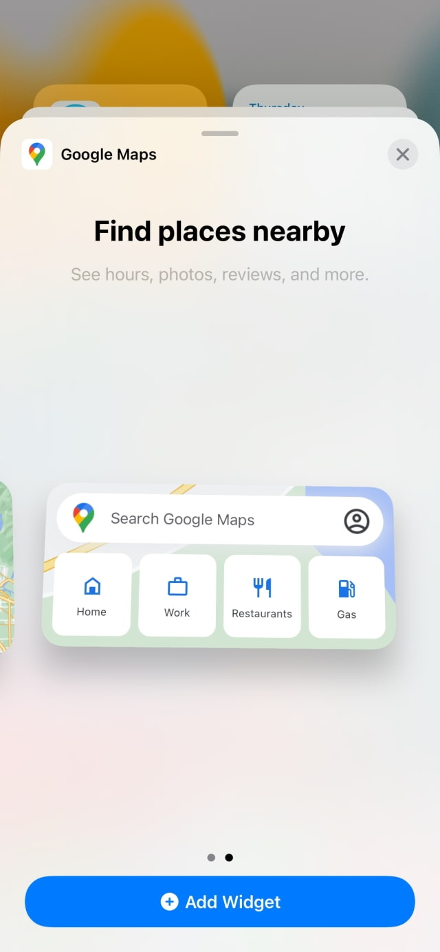 Google Maps for iOS Adds Support for Home Screen Widgets