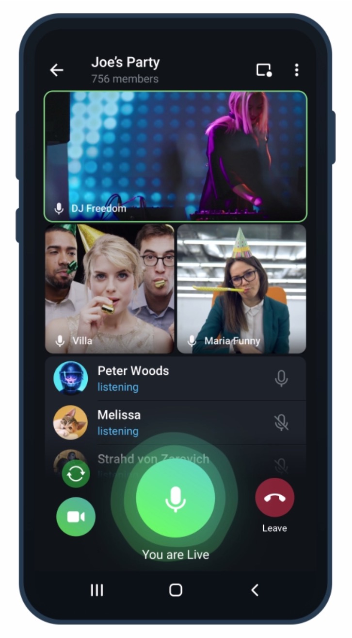 Telegram Messenger Gets Support for Video Calls With 1000 Viewers, Other Improvements