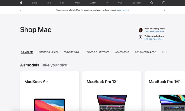 Apple Brings Back Dedicated Store Tab to Its Website