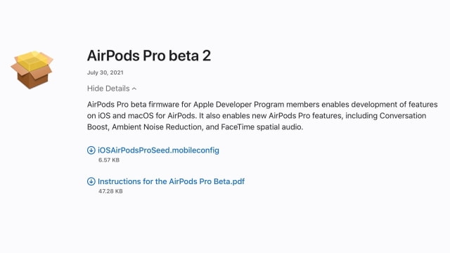 Apple Releases AirPods Pro Beta 2 With Conversation Boost