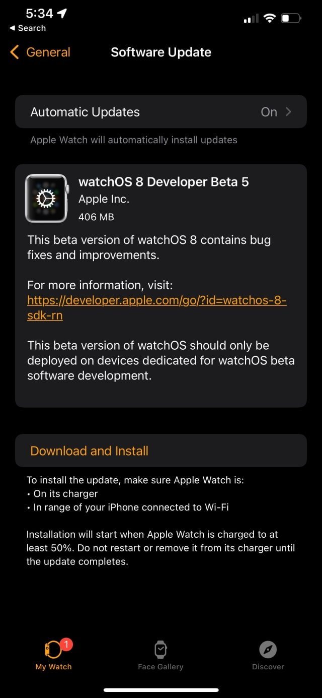 Apple Seeds watchOS 8 Beta 5 to Developers [Download]