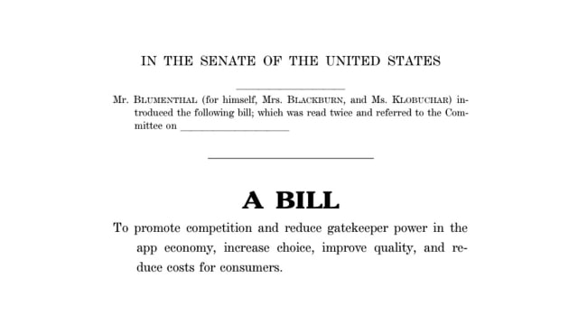 Senators Introduce &#039;Open App Markets Act&#039; That Would Force Apple to Allow Third Party App Stores