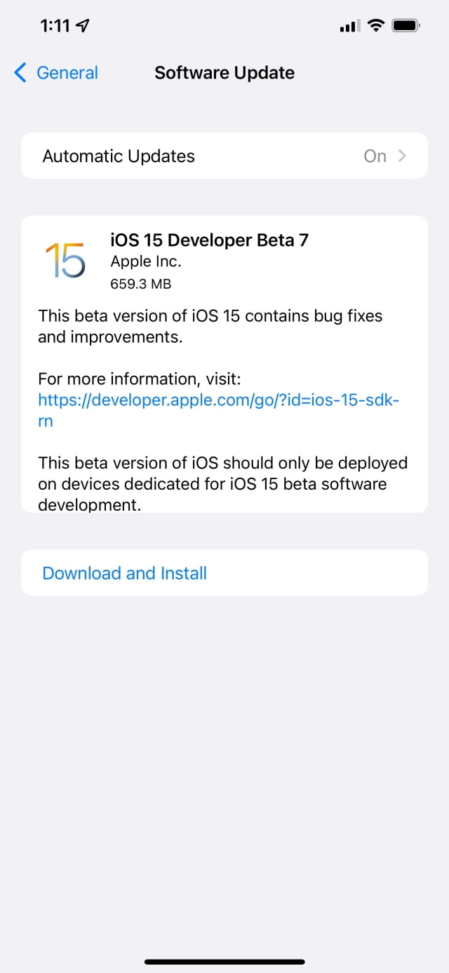 Apple Releases iOS 15 Beta 7 and iPadOS 15 Beta 7 [Download]