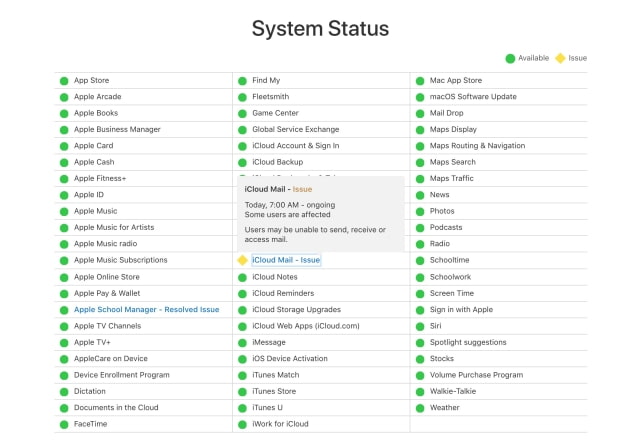 Apple Confirms Outage Affecting iCloud Mail