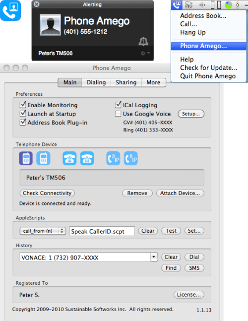 Caller ID and Click-to-Dial Phone Integration for Macs