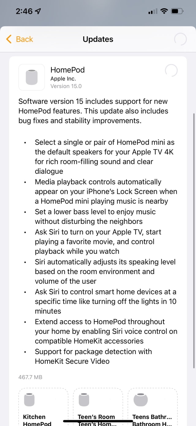 Apple Releases HomePod Software Update 15