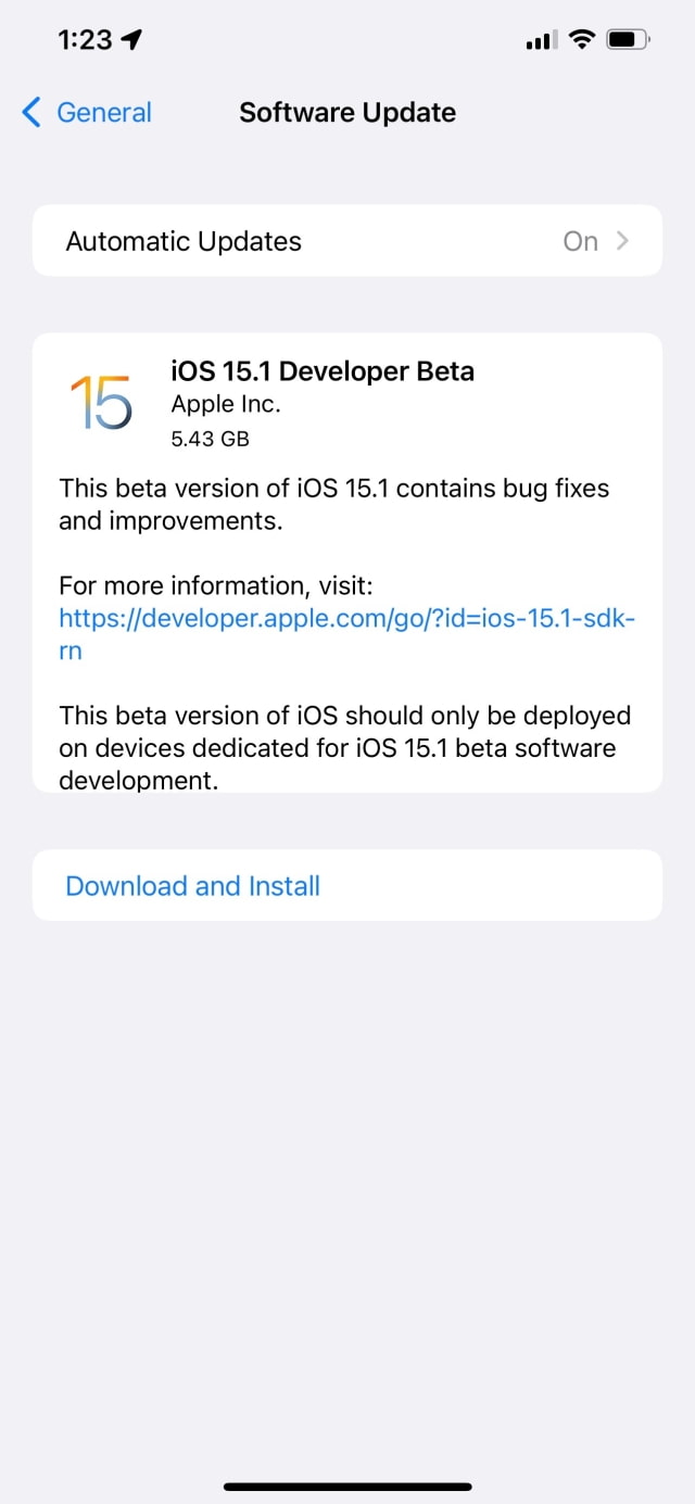 Apple Releases iOS 15.1 Beta and iPadOS 15.1 Beta [Download]