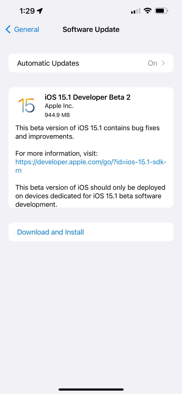 Apple Releases iOS 15.1 Beta 2 and iPadOS 15.1 Beta 2 [Download]